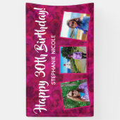 Alles Gute zum 30. Geburtstag Pink Personalisierte Banner (Vertikal)