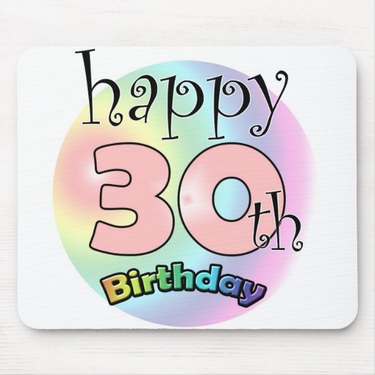 Alles Gute zum 30. Geburtstag (Rose) Mousepad (Vorne)