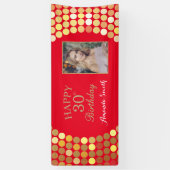 Alles Gute zum 30. Geburtstag! Rotes Foto Banner (Vertikal)