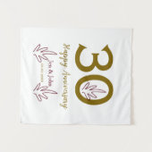 Alles Gute zum 30. Jahrestag Name Datum goldenes r Wandteppich (Vorderseite (Horizontal))