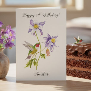 Alles Gute zum 31. Geburtstag Columbine mit Kolibr Karte