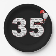 Alles Gute zum 35. Geburtstag auf der schwarzen Pa