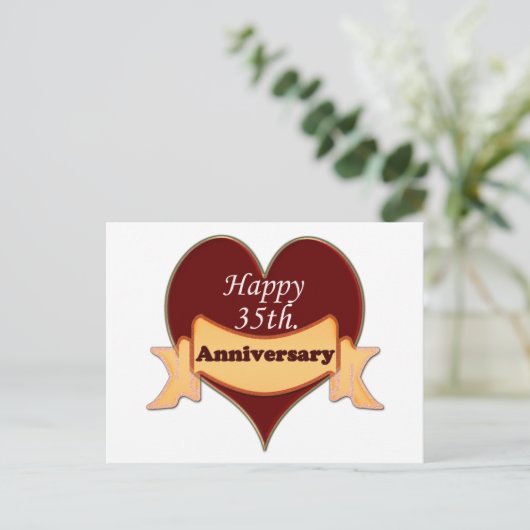 Alles Gute zum 35. Jahrestag Postkarte (Stehend Vorderseite)