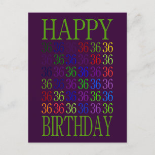Alles Gute zum 36. Geburtstag Postkarte
