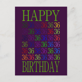 Alles Gute zum 36. Geburtstag Postkarte