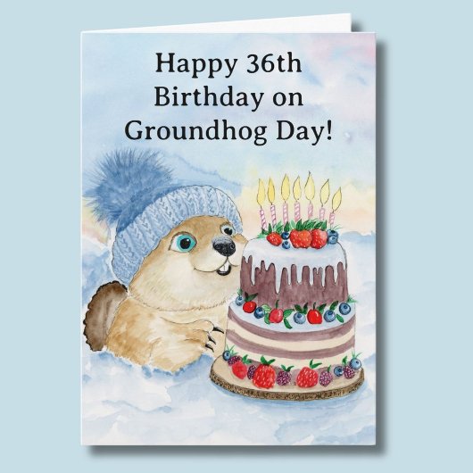 Alles Gute zum 36. Murmeltiertag Geburtstag Karte