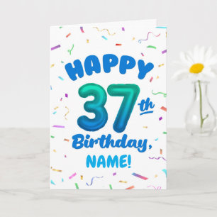 Alles Gute zum 37. Geburtstag Karte mit individuel