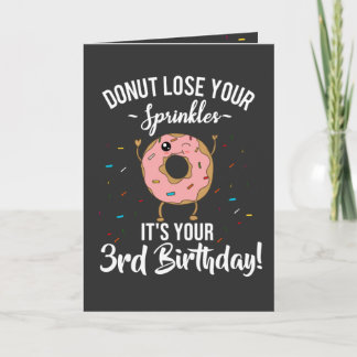 Alles Gute zum 3. Geburtstag Donut Thema Lustig Karte