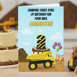 Alles Gute zum 3. Geburtstag Enkelsohn Kipper Karte