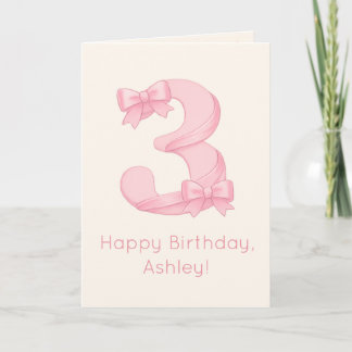 Alles Gute zum 3. Geburtstag Personalisierte Baby  Karte
