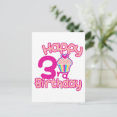 Alles Gute zum 3. Geburtstag! Postkarte (Stehend Vorderseite)