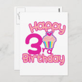 Alles Gute zum 3. Geburtstag! Postkarte (Vorne/Hinten)