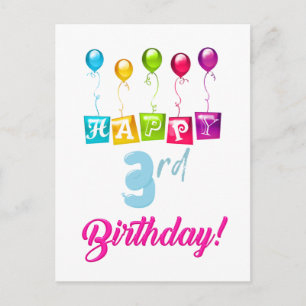 Alles Gute zum 3. Geburtstag Postkarte