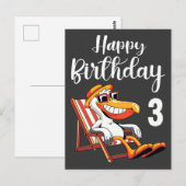 Alles Gute zum 3. Geburtstag  Postkarte (Vorne/Hinten)