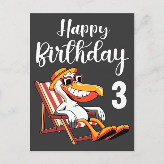 Alles Gute zum 3. Geburtstag  Postkarte (Vorderseite)
