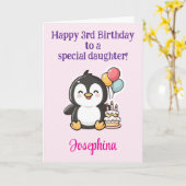 Alles Gute zum 3. Geburtstag Tochter, personalisie Karte (Gelbe Blume)