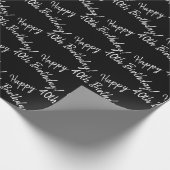 Alles Gute zum 40. Geburtstag auf schwarz Geschenkpapier (Ecke)