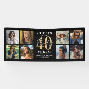 Alles Gute zum 40. Geburtstag Gold Foto Geburtstag Banner