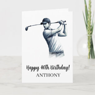 Alles Gute zum 40. Geburtstag Golfer Golf Papa Ehe Karte