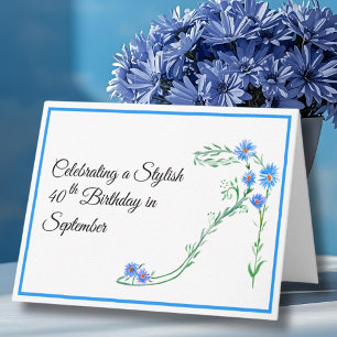 Alles Gute zum 40. Geburtstag im September, Blaue Karte