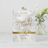 Alles Gute zum 40. Geburtstag mit goldenem Bogen (Stehend Vorderseite)