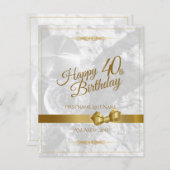 Alles Gute zum 40. Geburtstag mit goldenem Bogen (Vorne/Hinten)