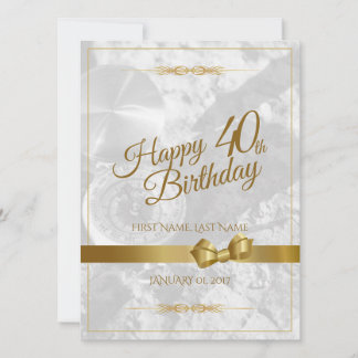 Alles Gute zum 40. Geburtstag mit goldenem Bogen