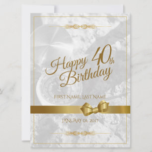Alles Gute zum 40. Geburtstag mit goldenem Bogen