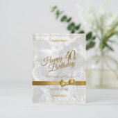 Alles Gute zum 40. Geburtstag mit goldenem Bogen (Stehend Vorderseite)