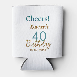 Alles Gute zum 40. Geburtstag Name Datum braun Tür Dosenkühler