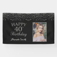 Alles Gute zum 40. Geburtstag! Silver Glitzer Foto