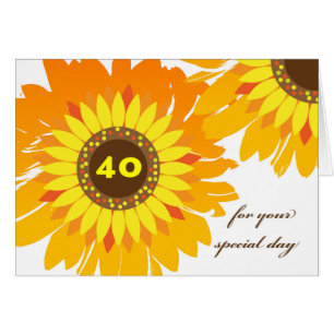 Alles Gute zum 40. Geburtstag, Sonnenblumen Design