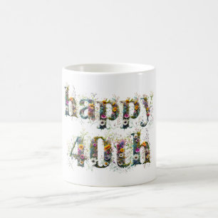 Alles Gute zum 40. Geburtstag Sprühregen aus Wildb Kaffeetasse