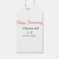 Alles Gute zum 40. Hochzeitstag orange grün Name D
