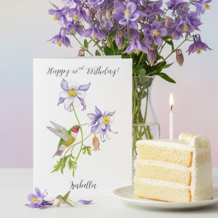 Alles Gute zum 42. Geburtstag Columbine mit Kolibr Karte