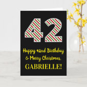 Alles Gute zum 42. Geburtstag & Frohe Weihnachten, Karte (Gelbe Blume)