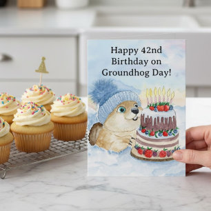 Alles Gute zum 42. Murmeltiertag Geburtstag Karte