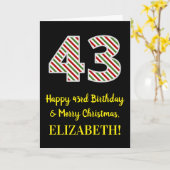 Alles Gute zum 43. Geburtstag & Frohe Weihnachten, Karte (Gelbe Blume)