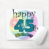 Alles Gute zum 45. Geburtstag (blauw) Mousepad (Mit Mouse)