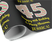 Alles Gute zum 45. Geburtstag & Frohe Weihnachten, Geschenkpapier (Rolleneckpunkt)