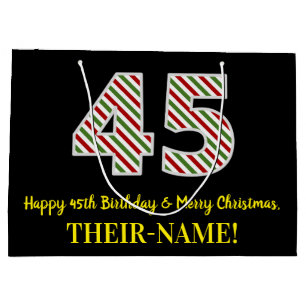 Alles Gute zum 45. Geburtstag & Frohe Weihnachten, Große Geschenktüte