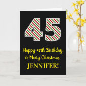 Alles Gute zum 45. Geburtstag & Frohe Weihnachten, Karte (Gelbe Blume)