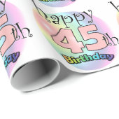 Alles Gute zum 45. Geburtstag (Rose) Geschenkpapier (Rolleneckpunkt)
