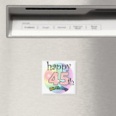 Alles Gute zum 45. Geburtstag (Rose) Magnet (In Situ (Geschirrspüler))