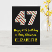 Alles Gute zum 47. Geburtstag & Frohe Weihnachten, Karte (Gelbe Blume)