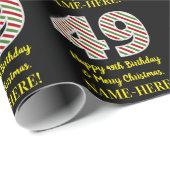 Alles Gute zum 49. Geburtstag & Frohe Weihnachten, Geschenkpapier (Rolleneckpunkt)