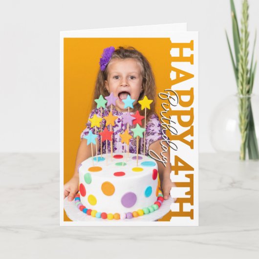 Alles Gute zum 4. Geburtstag Fotoalbum Karte (Vorderseite)