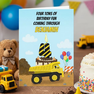 Alles Gute zum 4. Geburtstag Name Kipper Karte