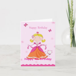Alles Gute zum 4. Geburtstag Prinzessin Karte