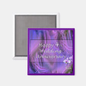 Alles Gute zum 4. Hochzeitstag Magnet (Vorderseite/Rückseite)
